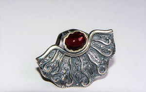 Red crystal | Silver ring from Armenia