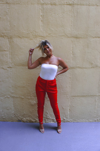 Helmut Lang leatherette stretch plunge pants