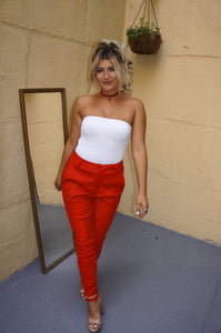 Helmut Lang leatherette stretch plunge pants