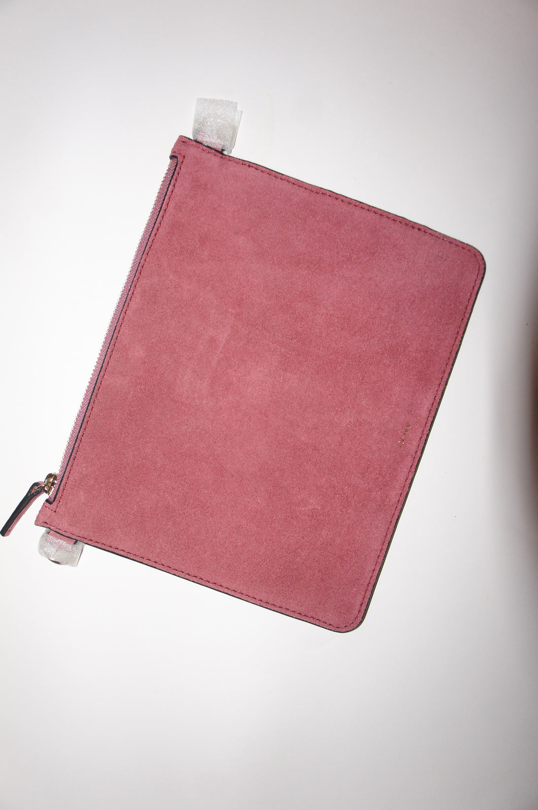 Theory Transformer Claret linden leather clutch