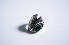 Semi-precious green stone | Silver ring from Armenia