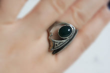 Semi-precious green stone | Silver ring from Armenia
