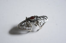 Semi-precious red stone | Silver ring from Armenia