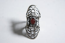 Semi-precious red stone | Silver ring from Armenia