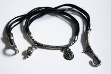 Silver | black bracelet with charms from Armenia