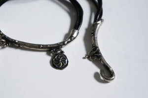 Silver | black bracelet with charms from Armenia