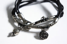 Silver | black bracelet with charms from Armenia