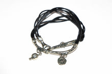 Silver | black bracelet with charms from Armenia