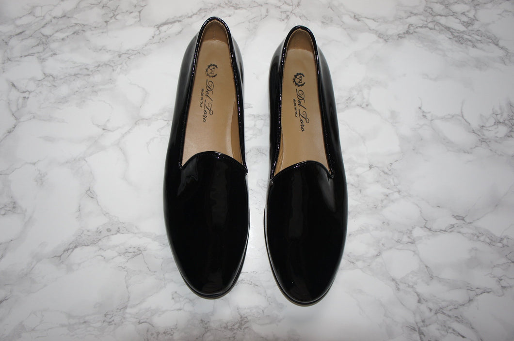 Del Toro Black Patent Leather Slipper