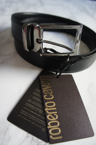 Roberto Cavalli Skinny Leather Black Belt