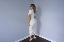 Helmut Lang off-white short sleeve maxi dress