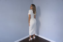 Helmut Lang off-white short sleeve maxi dress