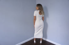 Helmut Lang off-white short sleeve maxi dress