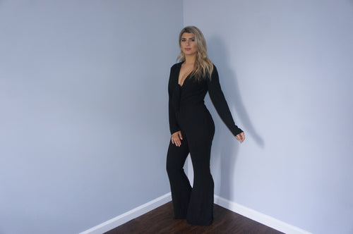 Zara Black Bell Bottom Jumpsuit