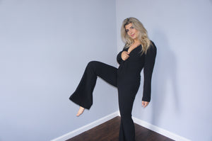 Zara Black Bell Bottom Jumpsuit