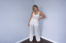 Twenty perforated off white wide leg pants