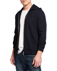 Theory Essential Zip-Front Waffle-Knit Hoodie