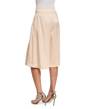 Magaschoni Silk Pleated Long Skort in Blush
