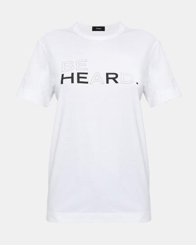 Theory X Prinkshop Be Heard white tee