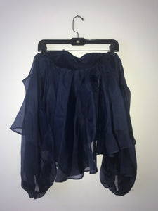 Milly blue long sleeve off shoulder top