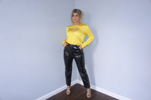 The Kript black vinyl pants