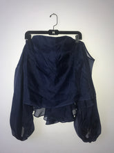 Milly blue long sleeve off shoulder top