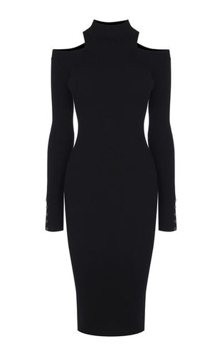 Karen Millen CUT-OUT KNITTED MIDI DRESS