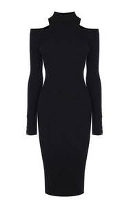 Karen Millen CUT-OUT KNITTED MIDI DRESS