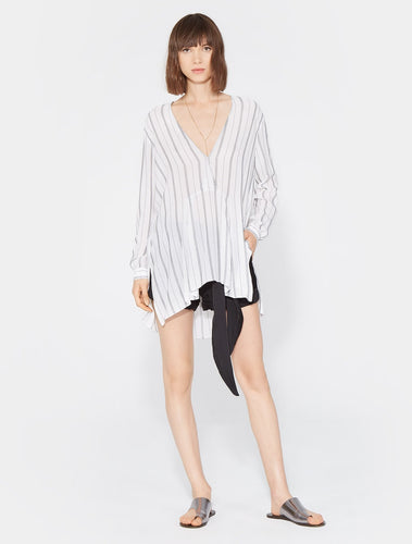 Halston Heritage OVERSIZED STRIPED TOP