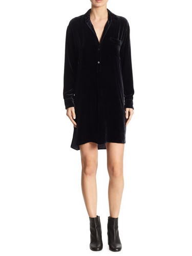 Vince Velvet Shirt Dress